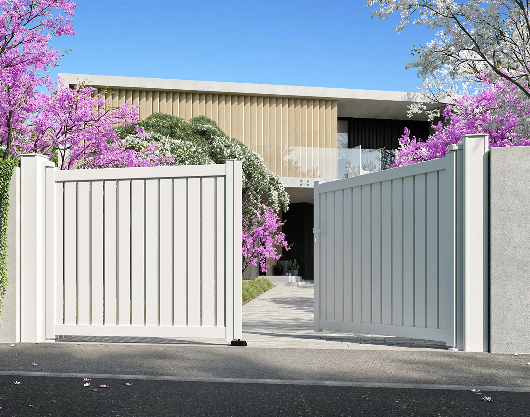 portail persienne aluminium battant yec 9016