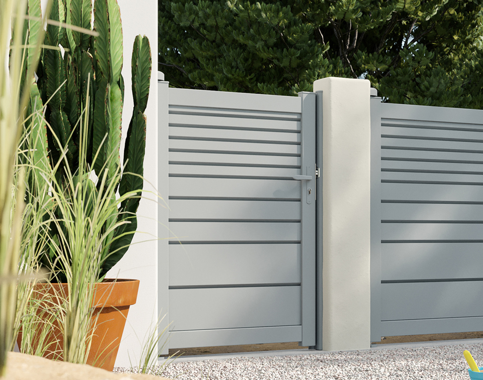 portillon persienne aluminium battant hed 7030
